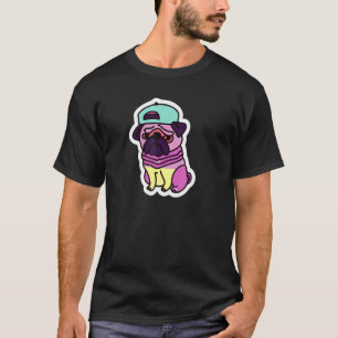 Hip Hop Pug 80s 90s Dog Cute Puppy Men Women Kids T-Shirt