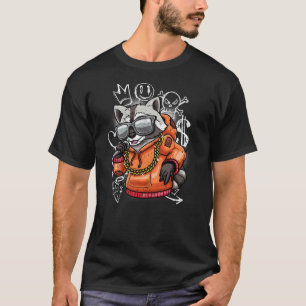 Hip Hop Raccoon Rapper Streetwear Urban Graffiti ( T-Shirt