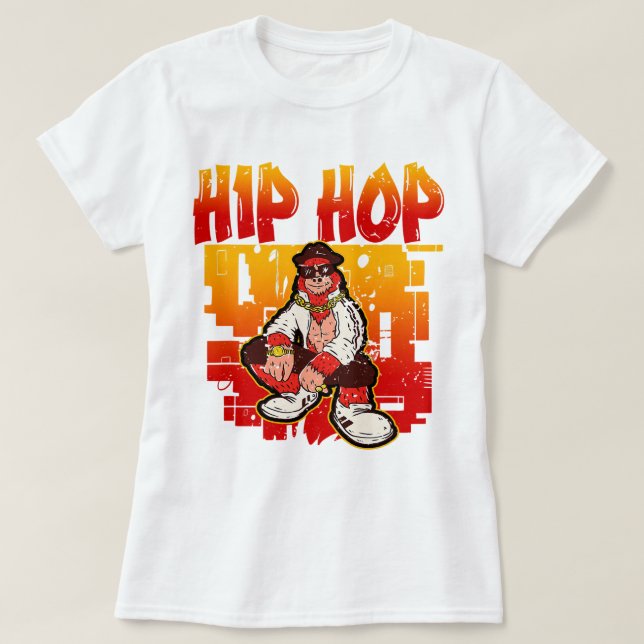 Hip Hop Retro Graffiti Rap Trap Music T-Shirt (Design Front)