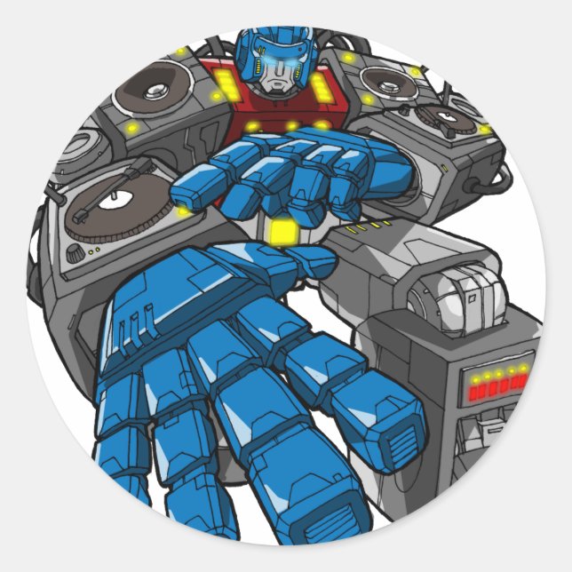 Hip Hop Robot Classic Round Sticker (Front)