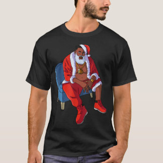 Hip Hop Santa Claus Rap Christmas Cool Black Gangs T-Shirt