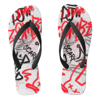 Hip Hop Scary Street Graffiti  Flip Flops