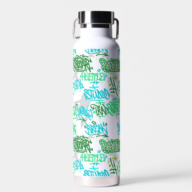 Hip Hop Street Arts Pattern Water Bottle (Front)