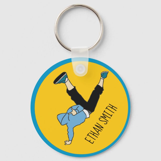 Hip Hop street style dancer personalised name Keychain (Front)