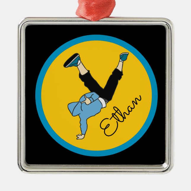 Hip Hop street style modern dancer name gift Metal Ornament (Front)