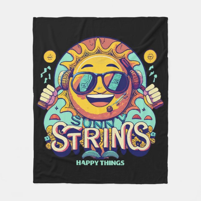 hip hop sun fleece blanket (Front)