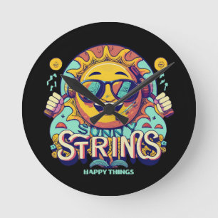 hip hop sun round clock