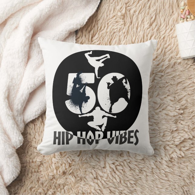 Hip Hop Vibes.w Throw Pillow (Blanket)