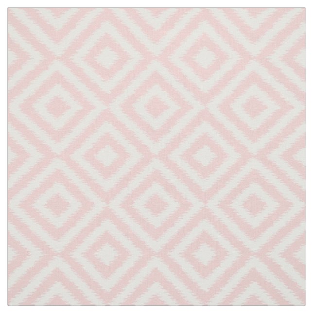 Hip Light Pink Ikat Diamond Squares Mosaic Pattern Fabric (Swatch)