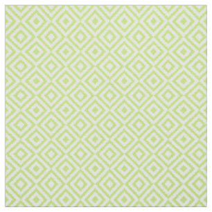 Hip Lime Green Ikat Diamond Squares Mosaic Pattern Fabric
