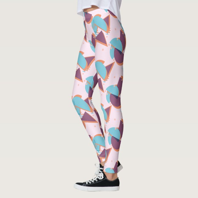 Hip Modern Abstract Geometric 50s Art Pattern Leggings (Left)