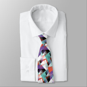 Hip Modern Abstract Geometric Mosaic Art Pattern Tie