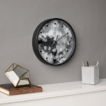 Hip Modern Black Grey White Abstract Geometric Art Clock<br><div class="desc">Unique beautiful contemporary black,  white,  light medium and dark grey modern geometric brush strokes art pattern. Chic home decor accent design for the modern and hip trendsetter,  or industrial art motif lover. Unique,  pretty,  decorative,  fashionable and trendy design for the professional decorator and interior designer.</div>