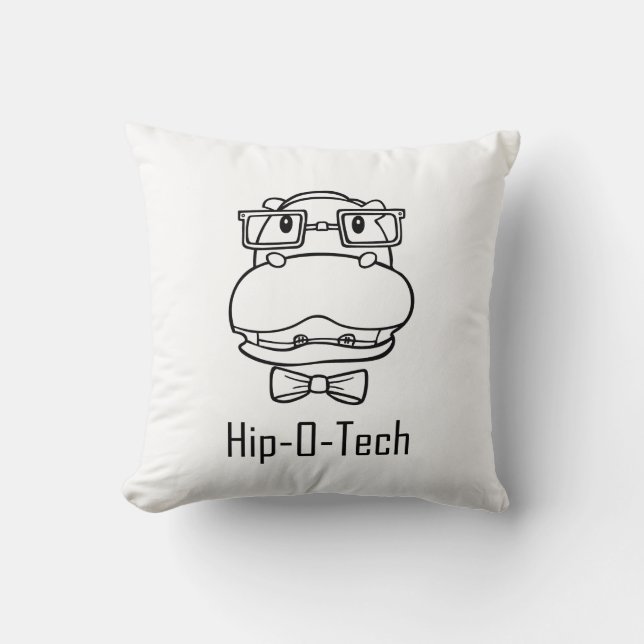 Hip-O-Tech Throw Pillow (Front)
