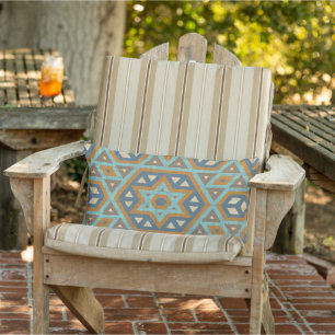 Hip Orange Turquoise Teal Blue Taupe Brown Art Lumbar Pillow