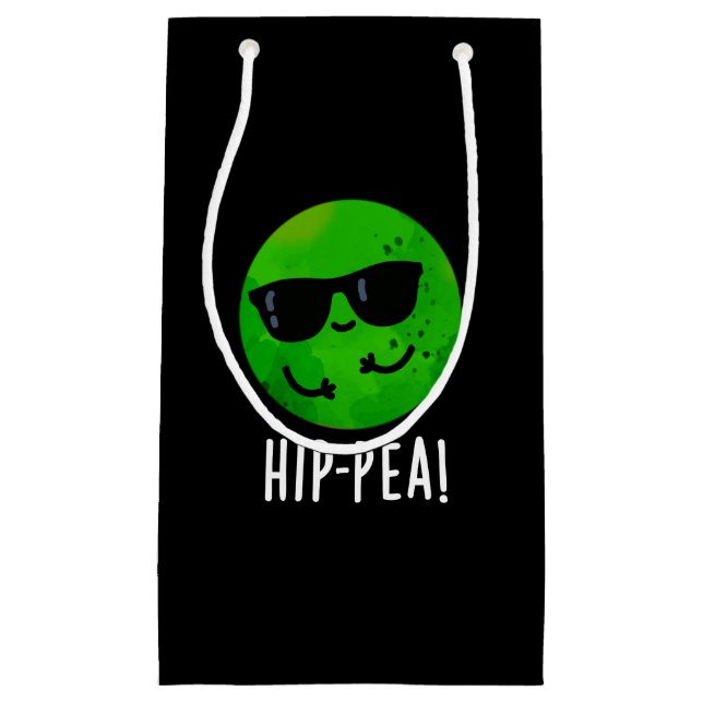 Hip-pea Funny Hip Pea Pun Dark BG Small Gift Bag (Front)