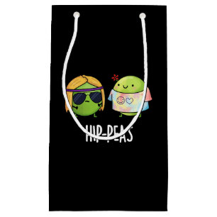Hip-peas Funny Hippie Peas Pun Dark BG Small Gift Bag