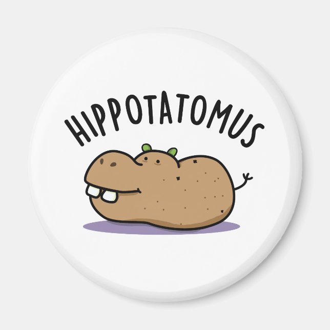 Hip-potato-mus Cute Potato Hippo Pun Magnet (Front)