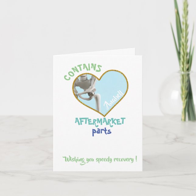 hip replacement funny total hip surgery gift nan card (Front)