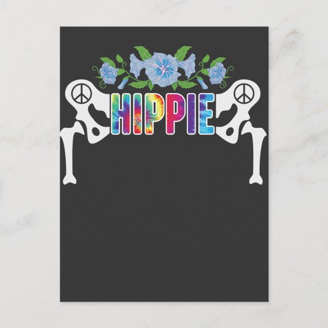 Hip Replacement Surgery Recovery Hippie Flower Postcard (Front)