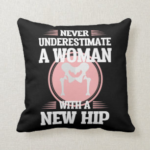 Hip Replacement Surgery Wife Mom Recovery Get Well Throw Pillow