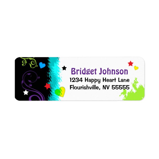 Hip Retro and Groovy Address Label- Small (Front)