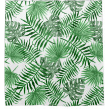 Hip Retro Tropical Green Palm Leafs Pattern