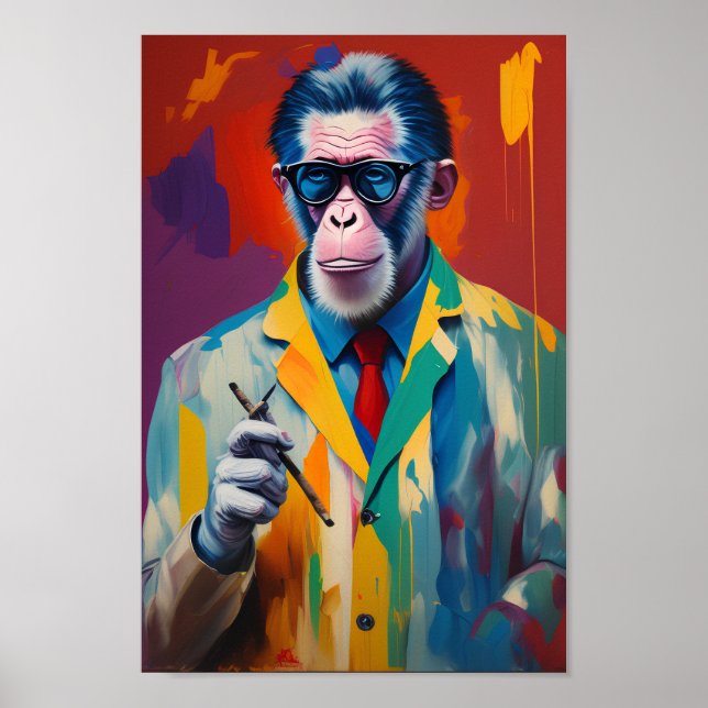 Hip Smoking Ape Home Decoration Wall Art (Front)