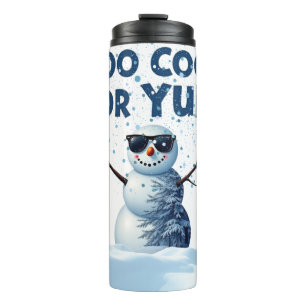 "Hip Snowman Holiday Design - Drinkware Thermal Tumbler