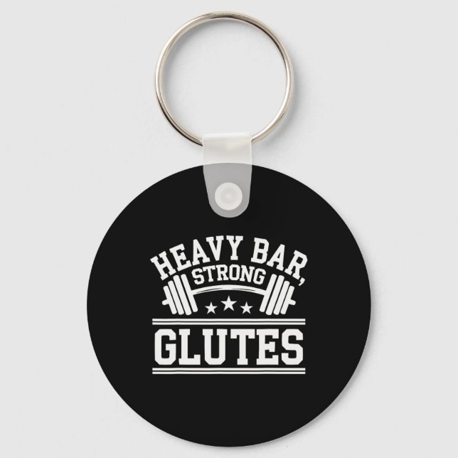 Hip Thrust Exercise Bodybuilding Fitness Workout G Keychain (Front)
