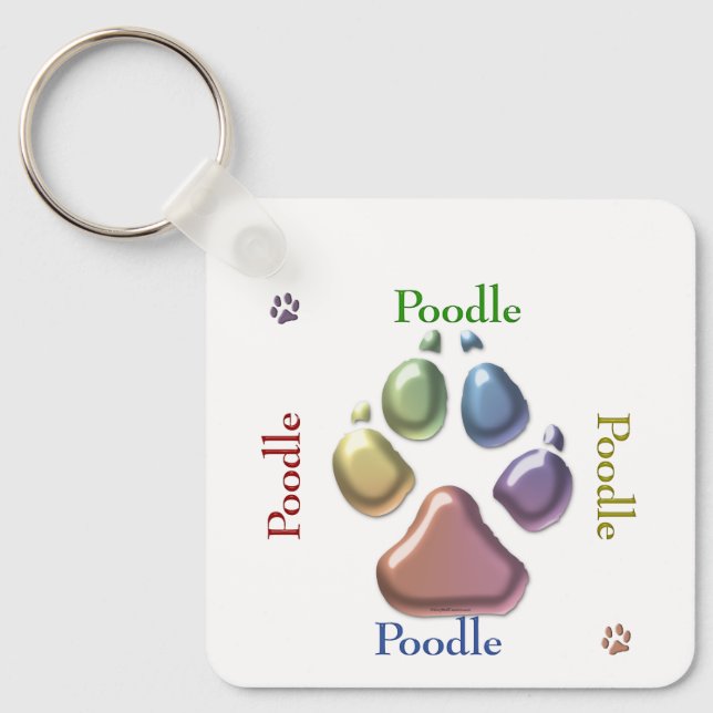 Hip to be Square Poodle Keychain (Front)