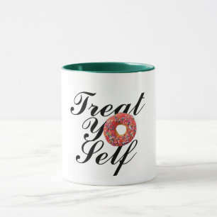 Hip Treat Yo Self Doughnut Mug, Funny Doughnut Cof Mug