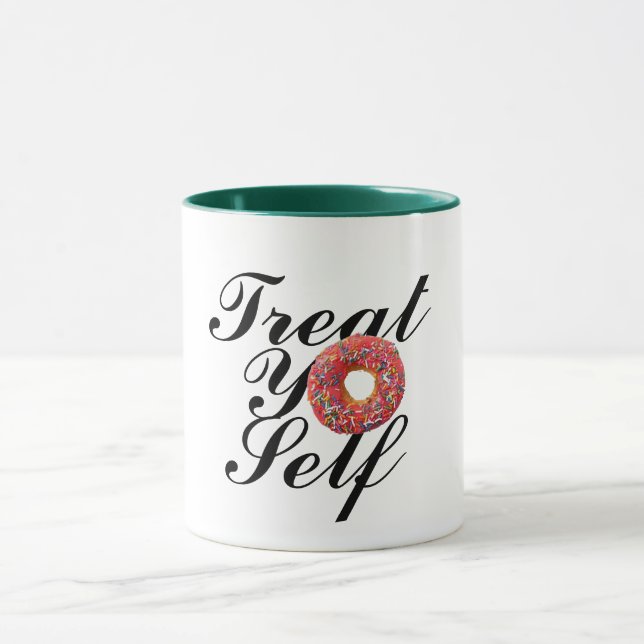 Hip Treat Yo Self Doughnut Mug, Funny Doughnut Cof Mug (Center)