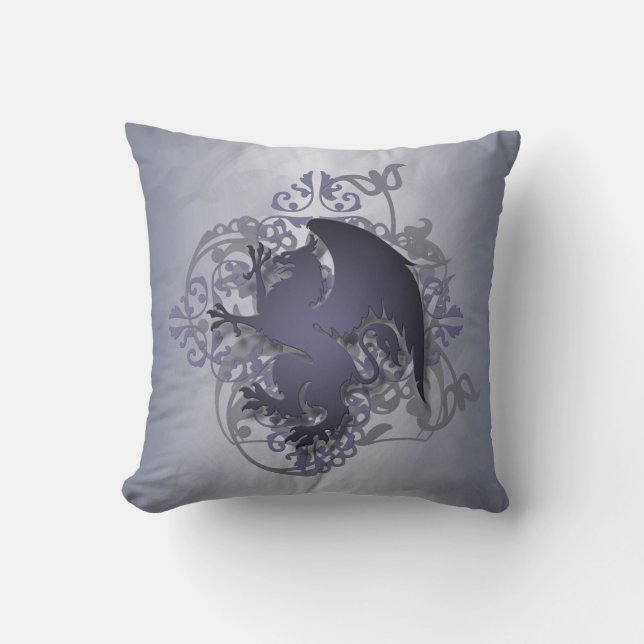 Hip Urban Fantasy Silver Griffin Pillow (Front)