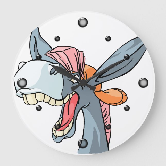 HipHop Cartoon  Donkey Wall Clock (Front)