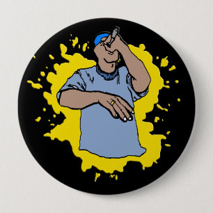 Hiphop Rap 4 Inch Round Button