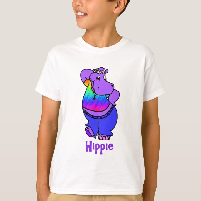 "Hippe" hippy hippo T-Shirt (Front)
