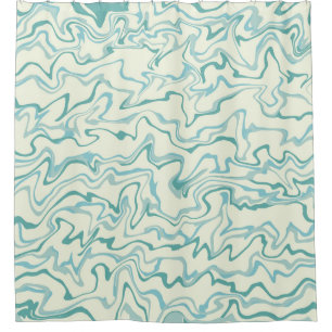 Hippie 70s Blue Marble Liquid Swirl Boho Pattern