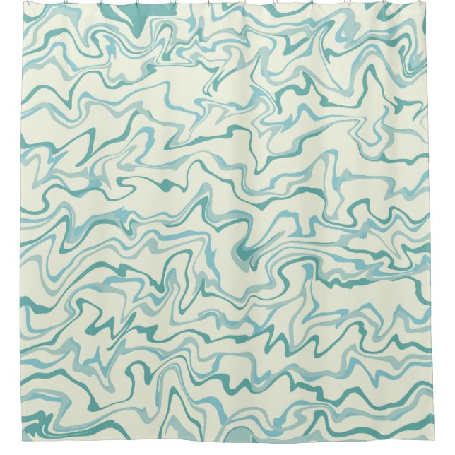 Hippie 70s Blue Marble Liquid Swirl Boho Pattern (Front)