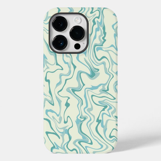 Hippie 70s Blue Marble Liquid Swirl Boho Pattern Case-Mate iPhone Case (Back)
