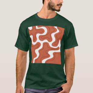 Hippie 70s Brown Marble Liquid Swirl Boho Pattern  T-Shirt