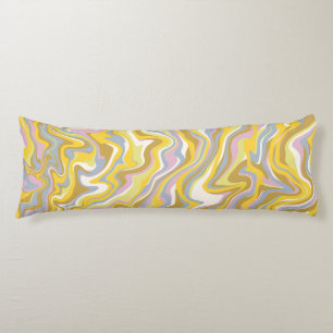 Hippie 70s Green Marble Liquid Swirl Boho Pattern Body Pillow