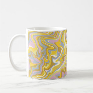 Hippie 70s Green Marble Liquid Swirl Boho Pattern Coffee Mug