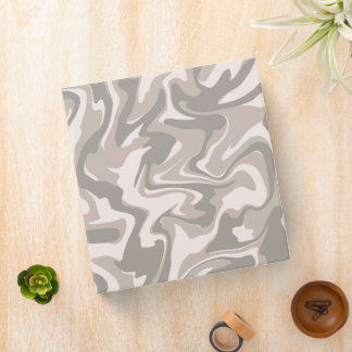 Hippie 70s Grey Marble Liquid Swirl Boho Pattern Binder