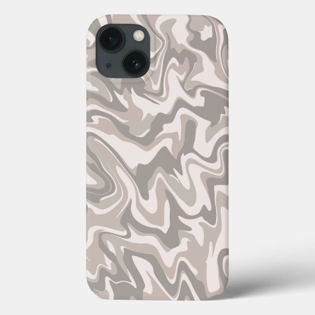 Hippie 70s Grey Marble Liquid Swirl Boho Pattern Case-Mate iPhone Case (Back)