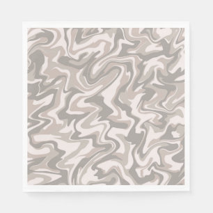 Hippie 70s Grey Marble Liquid Swirl Boho Pattern Napkin