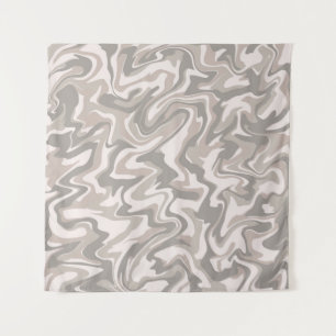 Hippie 70s Grey Marble Liquid Swirl Boho Pattern Tapestry