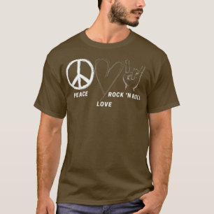 Hippie 70s Peace Love Rock N Roll Cool Band Lover  T-Shirt