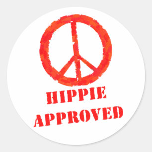 Hippie Approved Classic Round Sticker