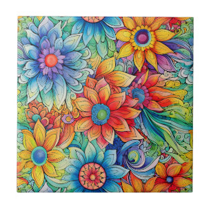 Hippie Art Ceramic Tile